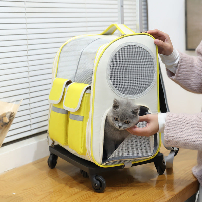 PawzPort Pet Travel Trolley Backpack – Portable, Breathable & Spacious