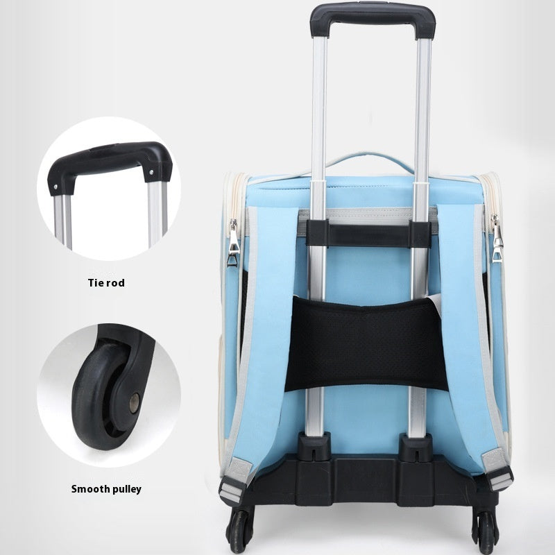 PawzPort Pet Travel Trolley Backpack – Portable, Breathable & Spacious