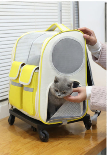 PawzPort Pet Travel Trolley Backpack – Portable, Breathable & Spacious