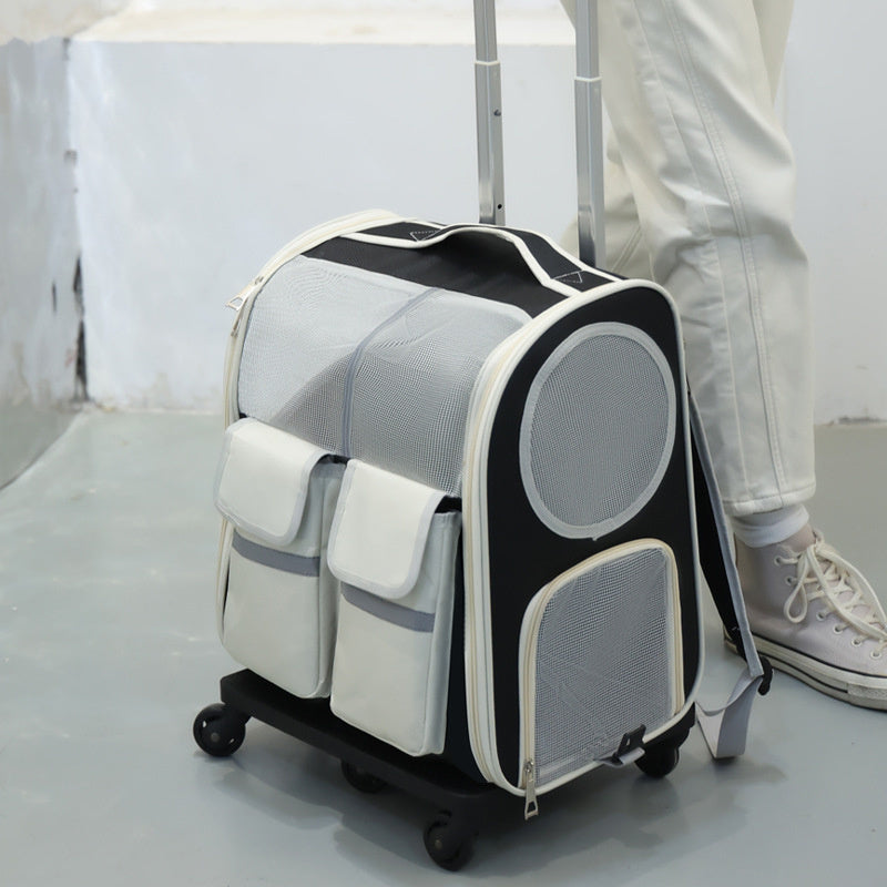 PawzPort Pet Travel Trolley Backpack – Portable, Breathable & Spacious
