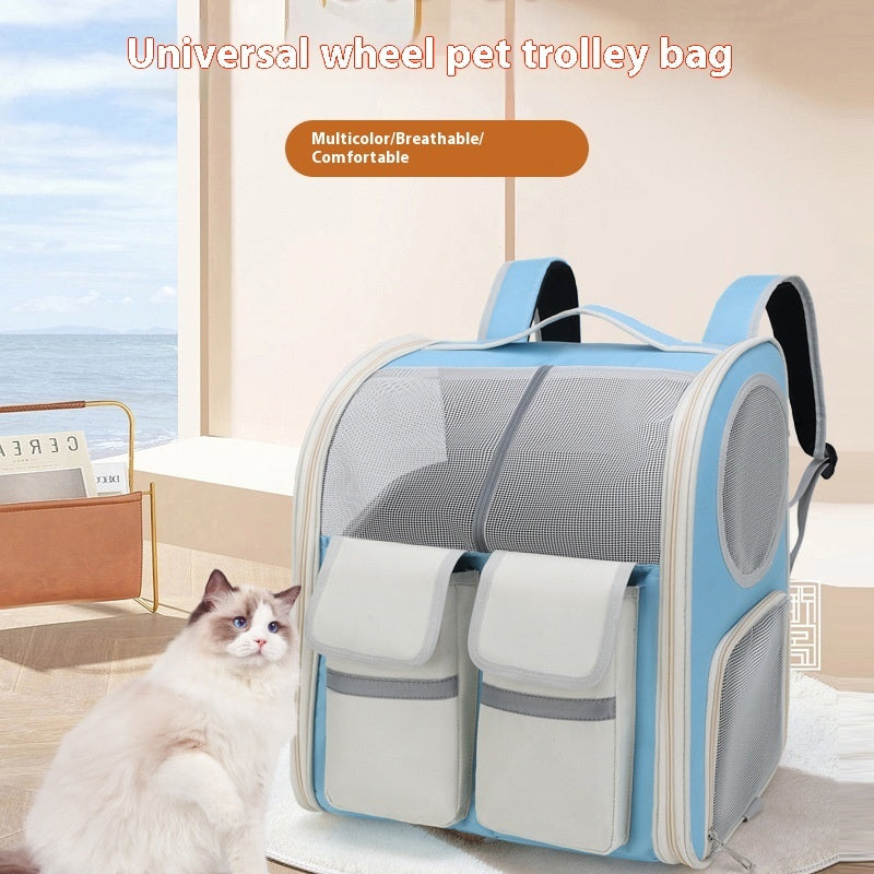 PawzPort Pet Travel Trolley Backpack – Portable, Breathable & Spacious